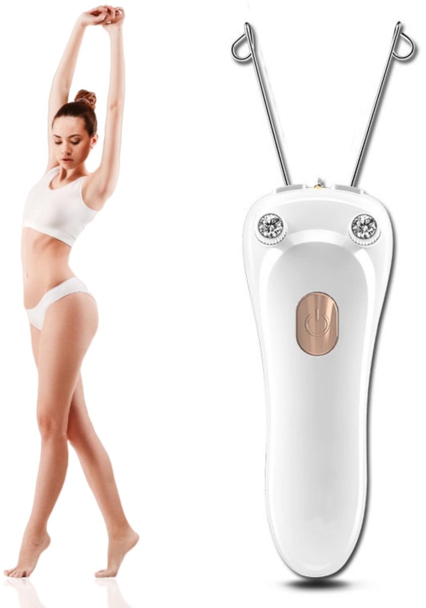 Dailygoods - Dailygoody - Gezichtshaar Verwijderen - Elektrische Draad Epilator - Veilig en Duurzaam - Goud - Haarverwijderaar - Geschikt voor Vrouwen - Compacte F