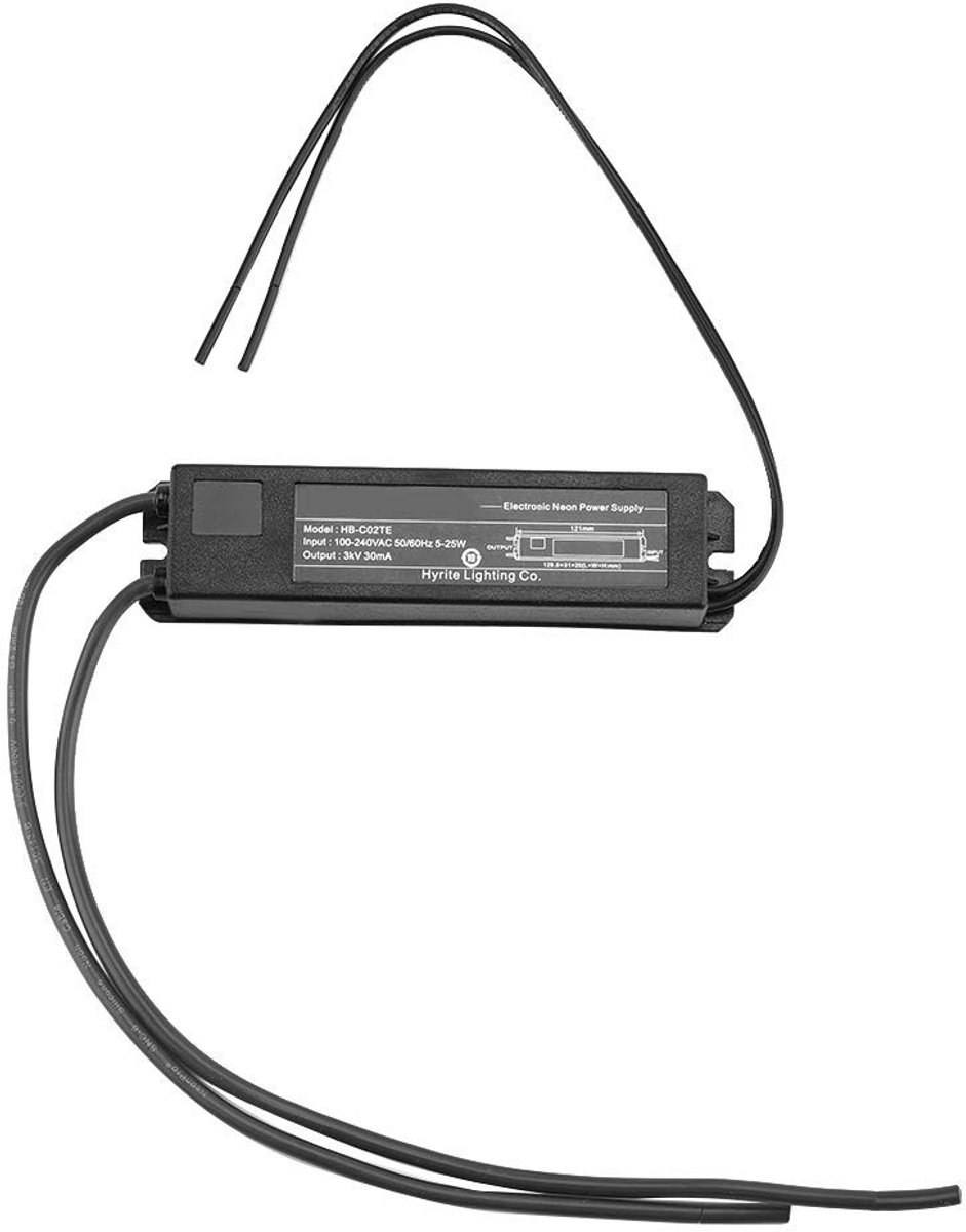 Dailygoods - Dailygoody - Neon Transformer - Neon Light Power Supply - 3KV 30mA - Zwart - Elektronische Trafo - Voor Neon Verlichting - Compact Model