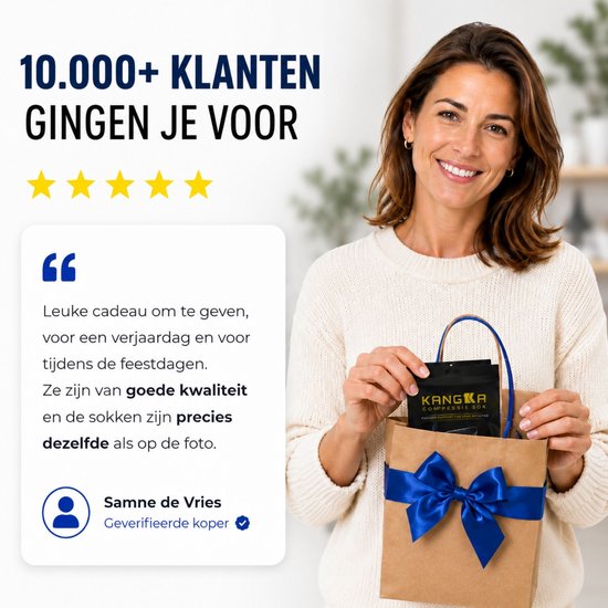 KANGKA Compressiekousen 20-30 mmHg maat 41-43 (L) - Steunkousen Vliegtuig - Compressie sokken voor Hardlopen Wandelen - Unisex - Zwart