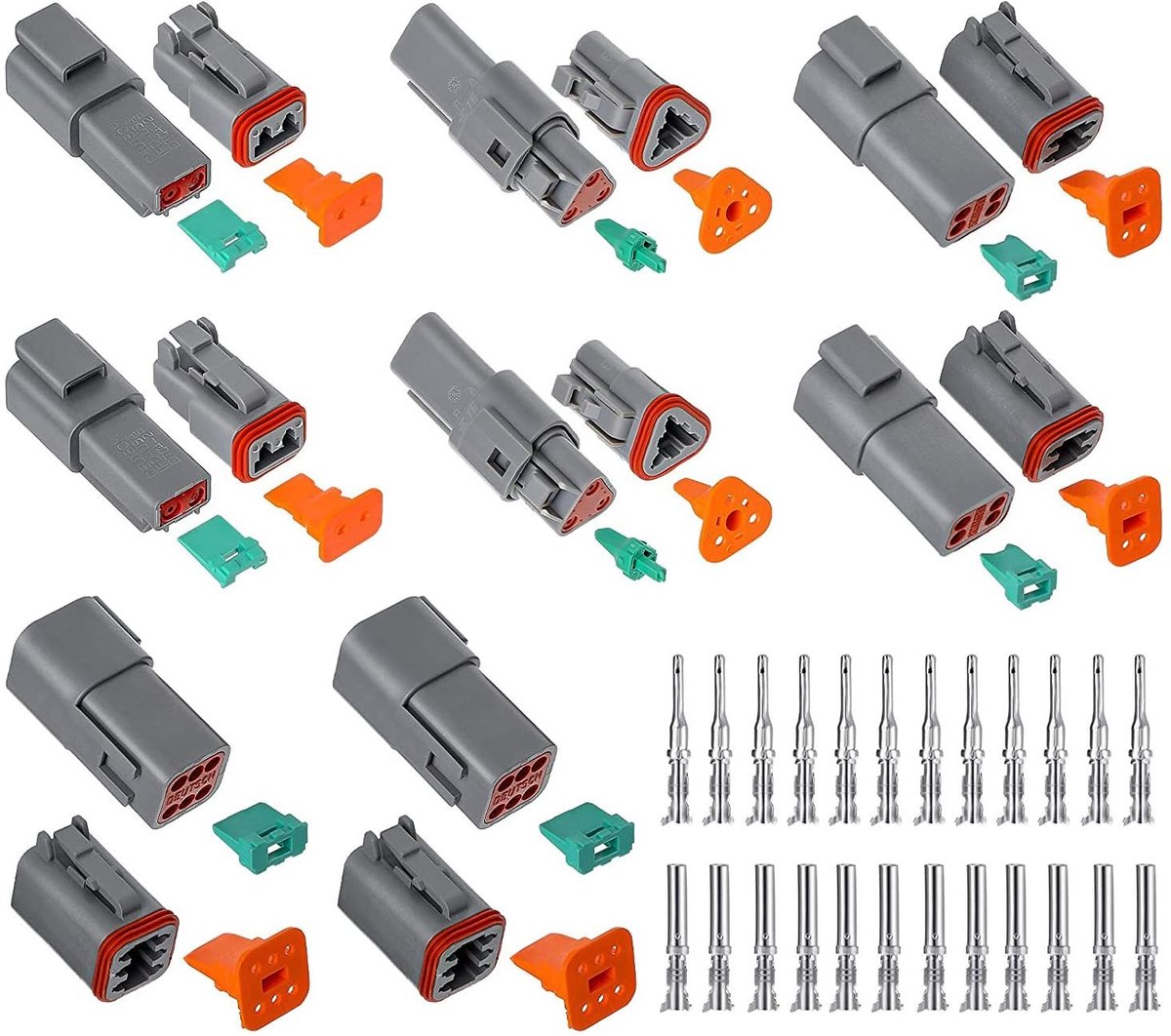 Dailygoods - Dailygoody - Waterdichte Connector - 8 Sets DT-connectoren - Geschikt voor Motorfiets en Scooter - Grijs - Elektrische Kabelverbinding - Voor Auto en ...
