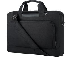 DOMISO 15-15,6 inch laptop sleeve business aktetas, computertas, compatibel met Lenovo 15,6" Ideapad 330/16" MacBook Pro/HP EliteBook 850 G3/Envy x360 15/Latitude 3580/Asus, zwart
