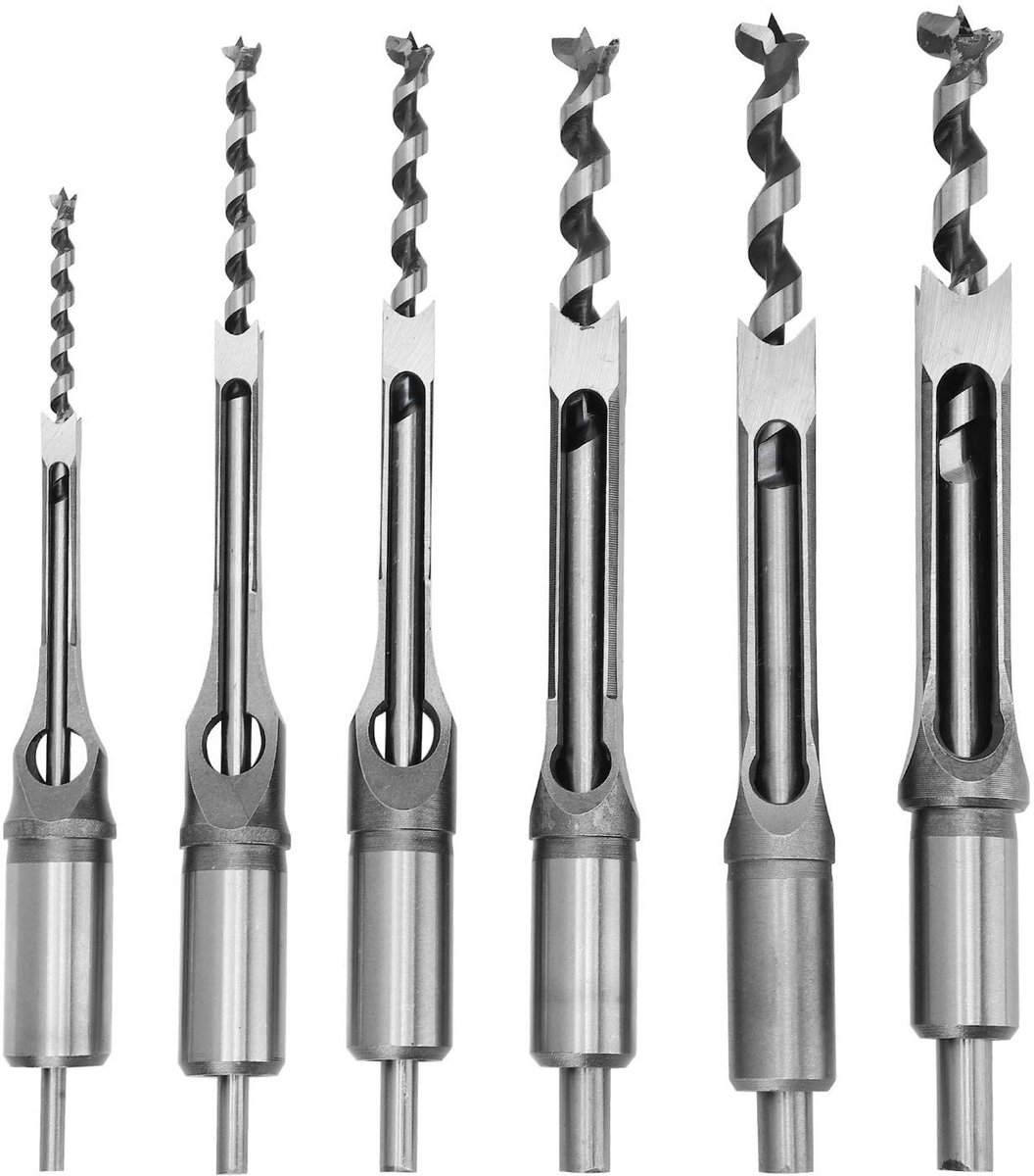 Dailygoods - Dailygoody - Zaagboor - 6 Stuks Set - Professionele Beitelboor - 1/4 Inch tot 5/8 Inch - Voor Houtbewerking - Geschikt voor Bouw en Renovatie
