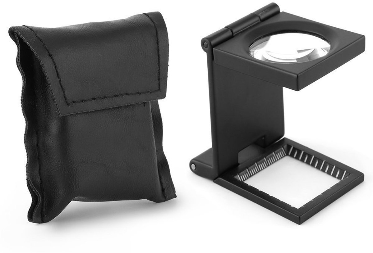 Dailygoods - Dailygoody - Mini Opvouwbare Vergrootglas - Drievoudige Vergroting - Ideaal Voor Sieraden - Zwart - Compact en Handig - Perfect Voor Detailwerk