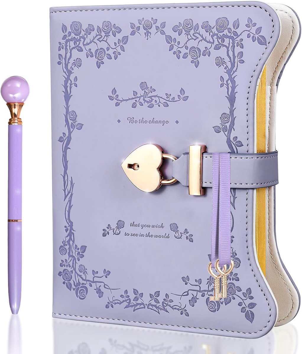 Dagboek met Slot voor Meisjes - Notepad - Meisjesdagboek met slotje en sleutel -360 pagina's - Inclusief pen - Creatief cadeau - idee voor verjaardag Kerst - Schattige dagboekset voor meisjes van 8 jaar