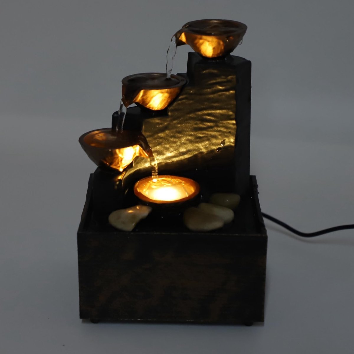 Dailygoody - USB-waterfontein - Kiezelverfraaiingsfonteinset - LED-licht - Feng Shui - Stromend Waterornamenten - Voor Thuis - Binnenhuisdecoratie