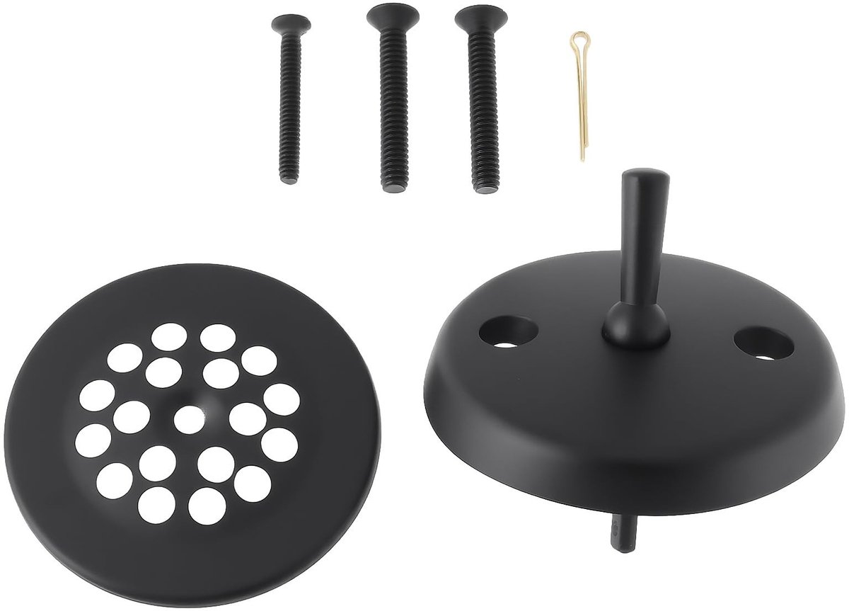 Dailygoody - Trip Lever Tub Trim Kit - Bad Overloop Cover - Mat Zwart - Baddecoratie - Geschikt voor Badschoenen - 1-1/2 inch en 1-3/8 inch