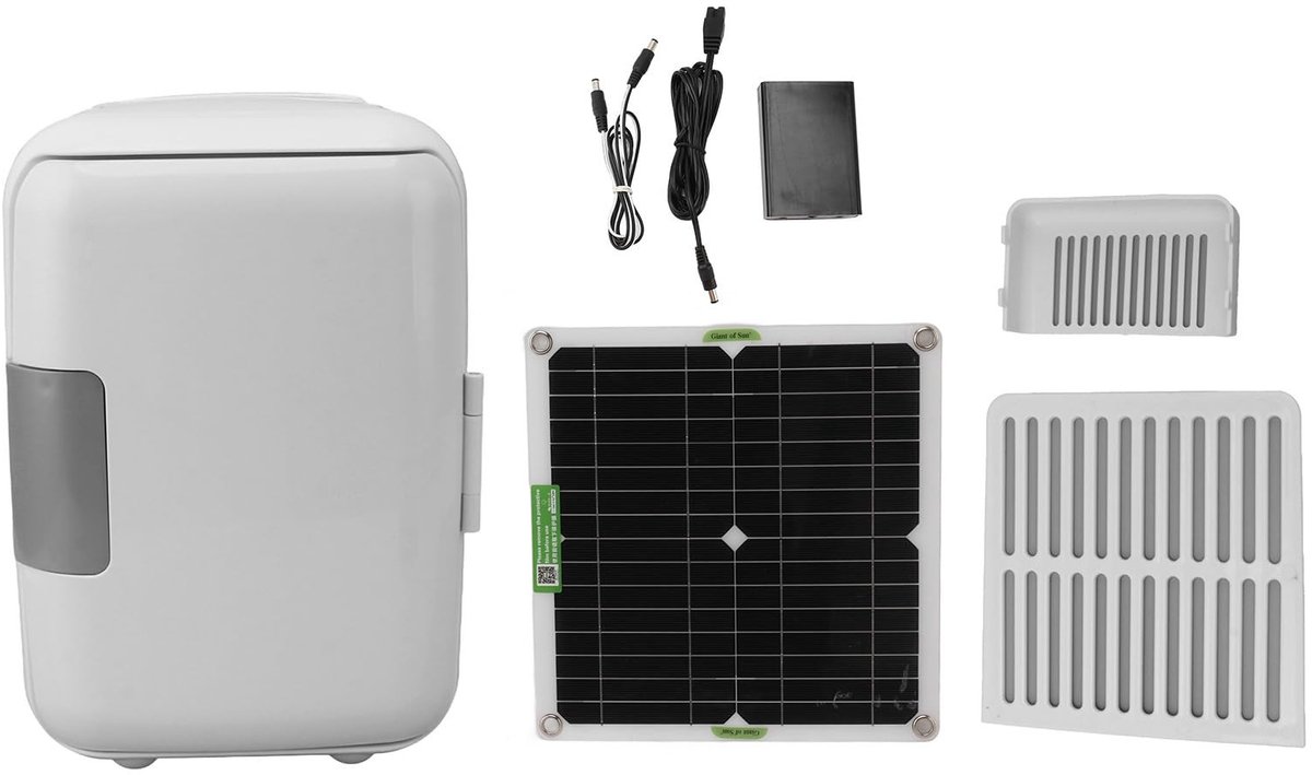 Dailygoody - Minikoelkast - Zonnekoelkast - Duurzaam en efficiënt - Compact formaat - Ideaal voor kamperen - Geschikt voor buitenactiviteiten - Zonnep...