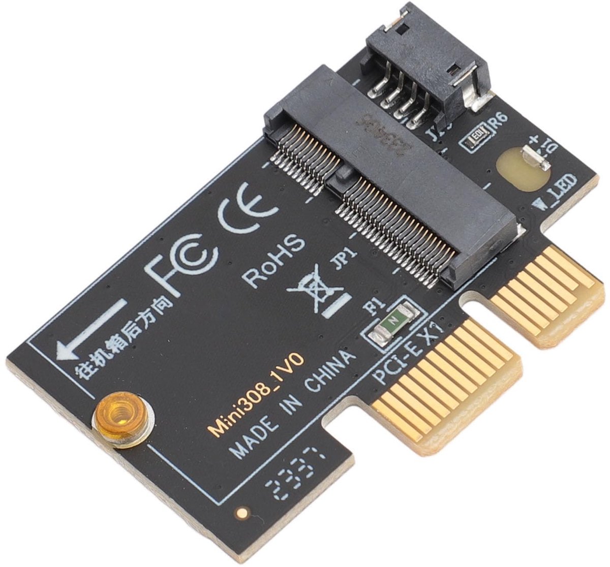 Dailygoods - Dailygoody - M.2 NVMe Naar X1-adapter - Gegevensoverdracht - Plug and Play - Voor Desktop - Hoge Snelheid - Mini-adapterkaart