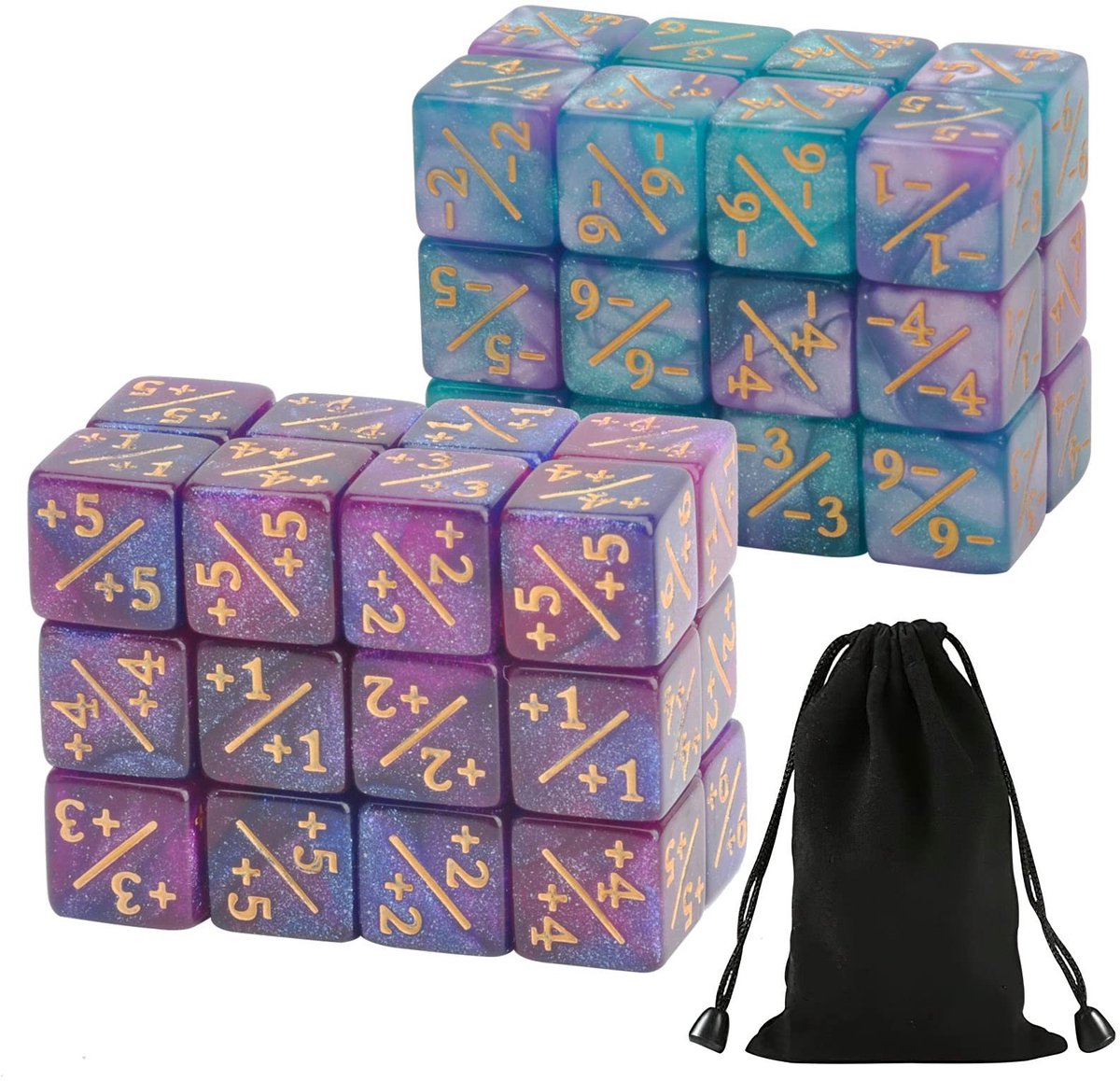 Dailygoods - Dailygoody - D6 dobbelstenen - 48 stuks - Ideaal voor kaartspellen - Wit en zwart - Tellen en punten bijhouden - Accessoire...