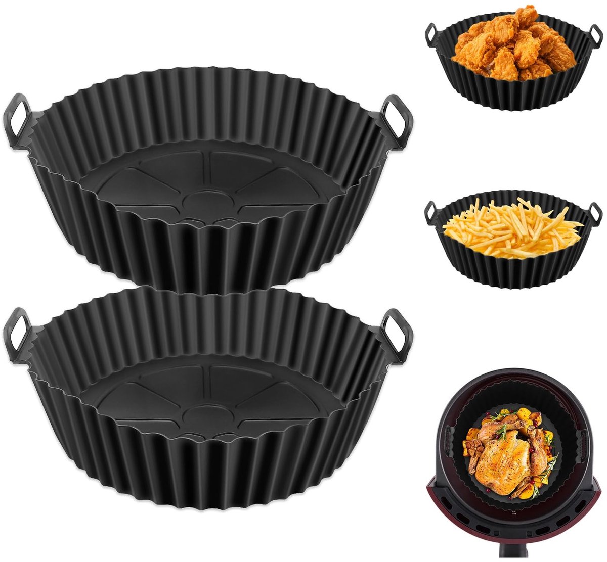 Dailygoods Siliconen Accessoires voor Heteluchtfriteuse 2 Stuks