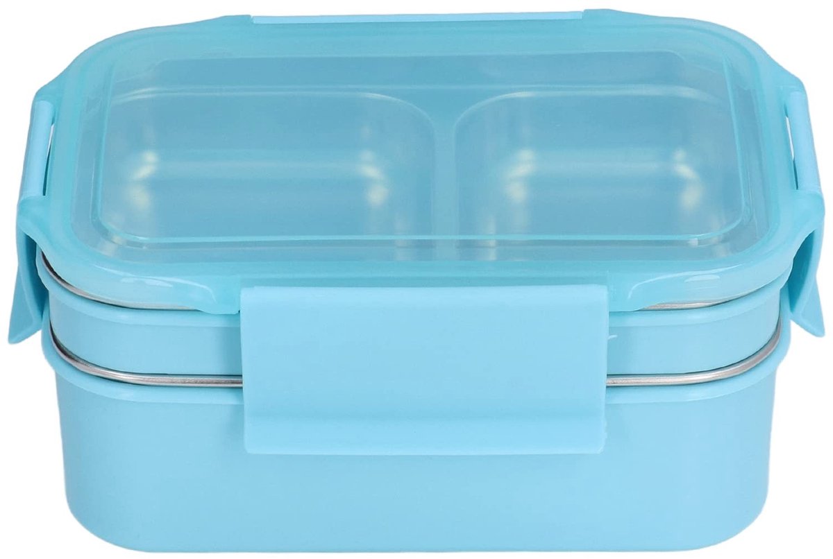 Dailygoods - Dailygoody - Stapelbare Lunchbox - Thermisch Compartiment - Dubbellaags Geïsoleerd - Blauw - Bento-container - Ideaal voor Kantoor School Reizen