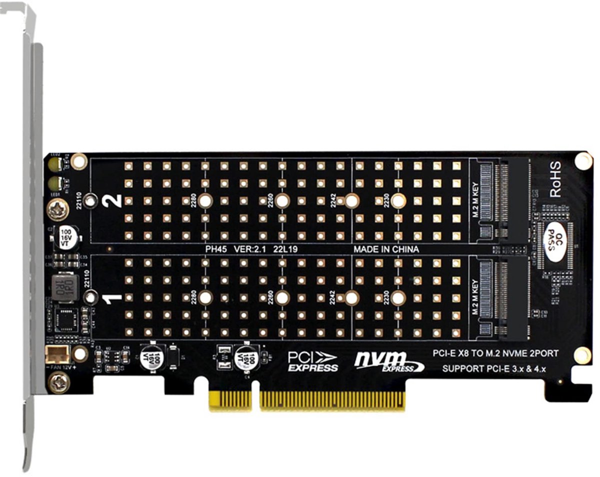 Dailygoods - 2 in 1 NVME PCIE Adapter M.2 naar PCIE 8x