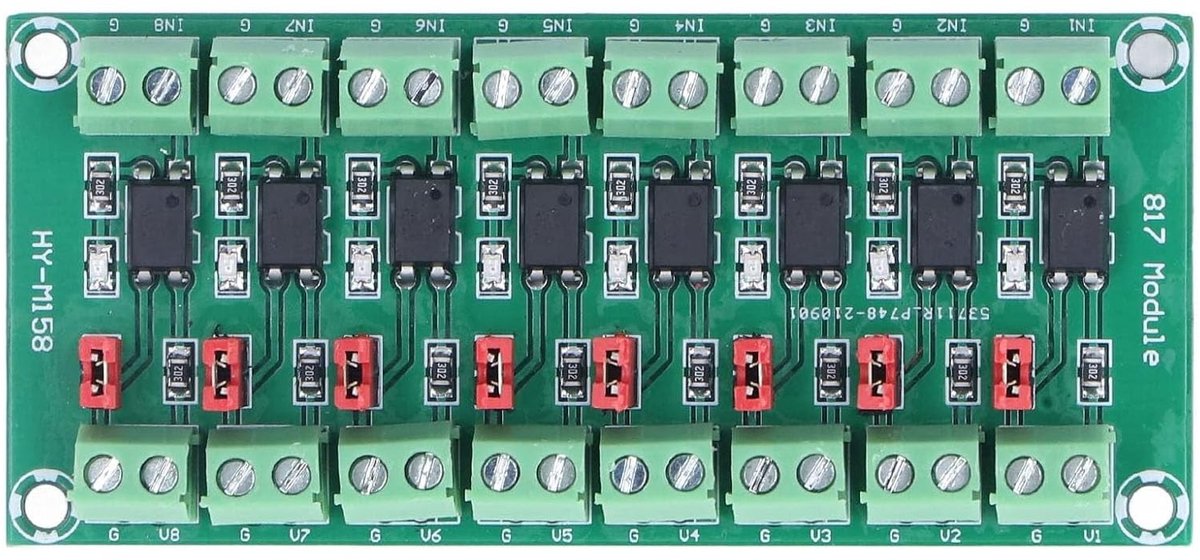 Dailygoods - Dailygoody - optocoupler isolatiemodule - 8-kanaals opto-elektronisch bord - 3.6-30V - isolatie - elektronische componenten - geschikt voor diverse to