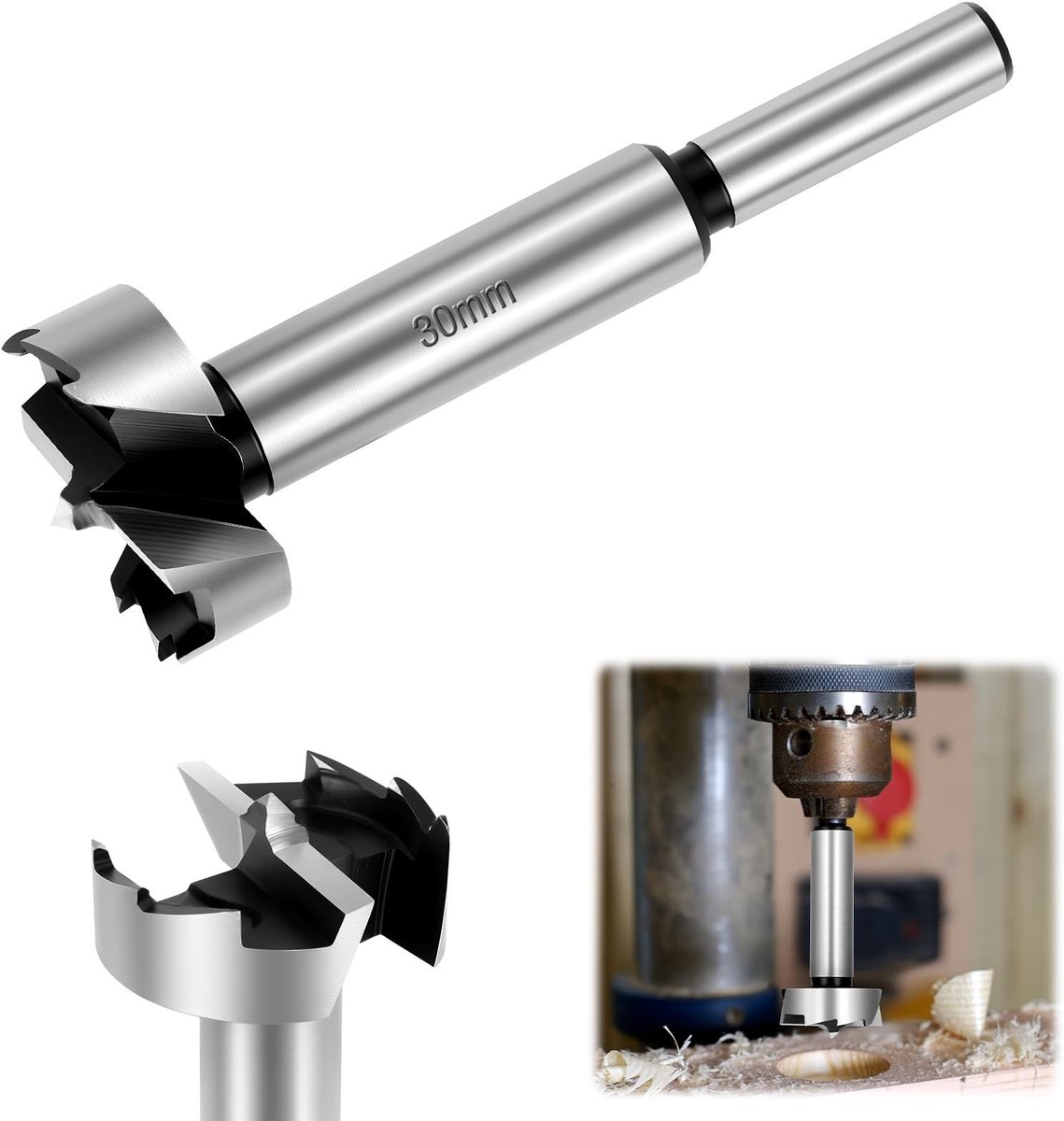Dailygoods - Dailygoody - Forstner Boor - Professionele Houtbewerking - Ronde Schacht - 30mm - Voor Hout - Voor Precisiewerk - Voor Doeleinden