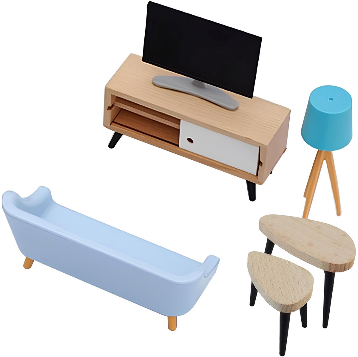 Dailygoods - Miniatuur Meubels voor Poppenhuis, Set van 6 Stuks