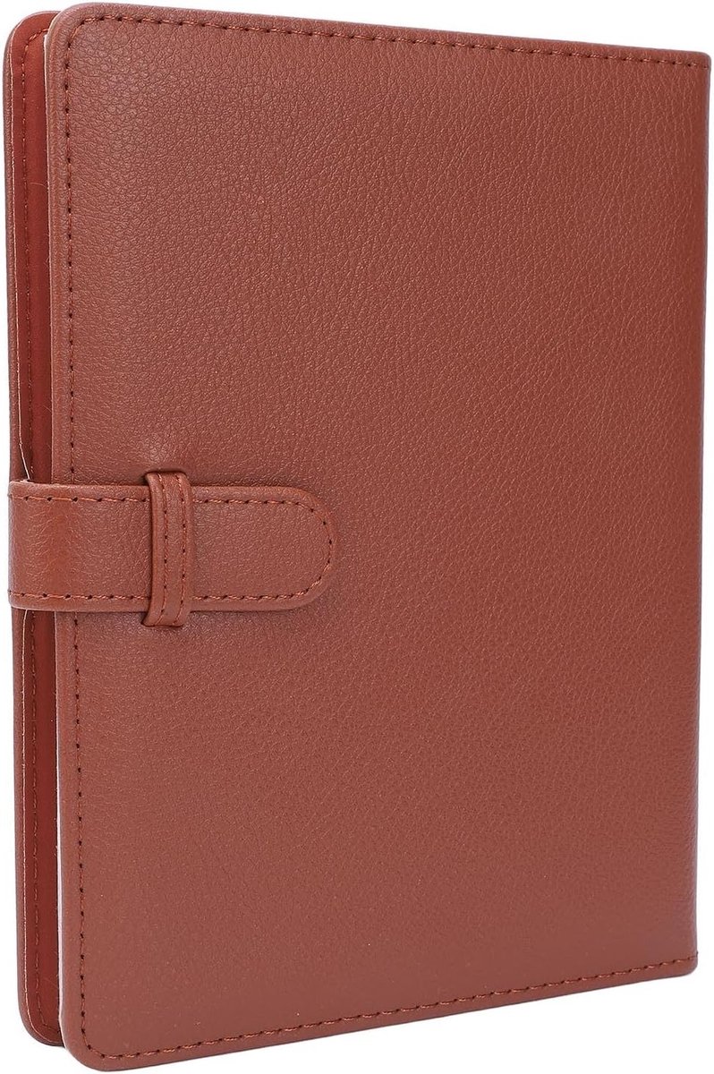 Fotoalbum van PU-leer voor 5 inch foto's, 80 pockets, scrapbook en herinneringen met sluiting, bruin