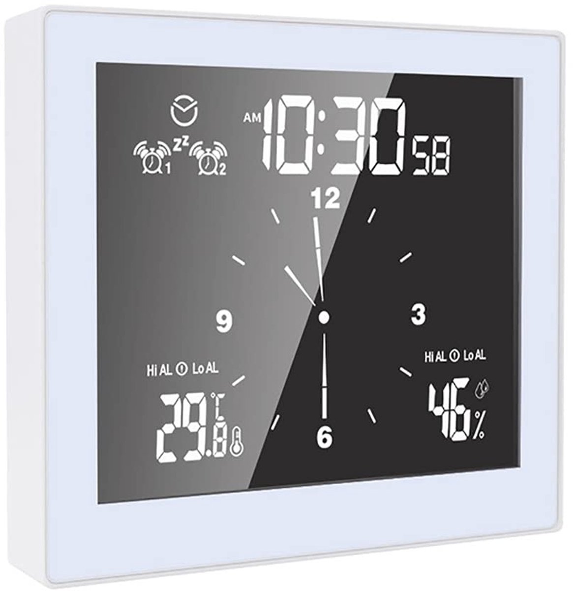 Dailygoody - Touch Screen Klok - Multifunctionele Thermohygrometer - Wit - Binnentemperatuur en Vochtigheid - Ideaal voor Kantoor en Thuis