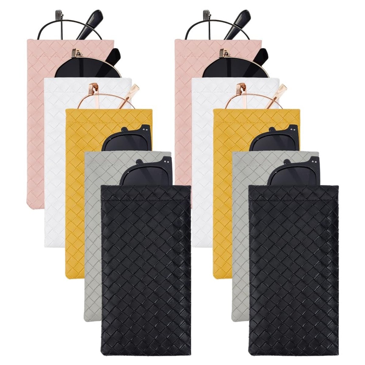 Dailygoods - Cosensi - Dailygoody - Zonnebrillenkoker - Kunstleer - Rechthoekig - Ruitpatroon - 5 Kleuren - Ideaal voor Zonnebrillen - Uniseks Volwassenen