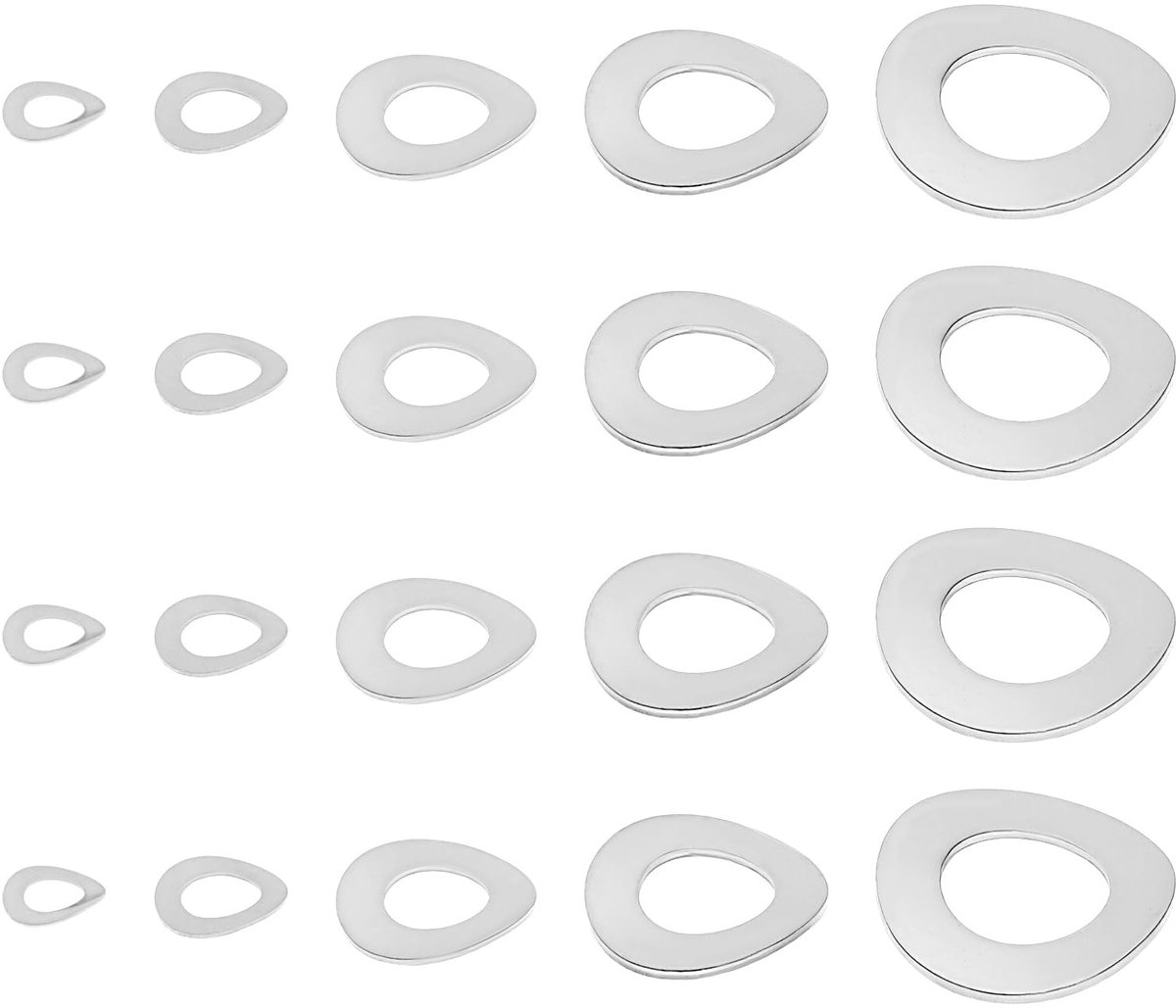 Dailygoods - Dailygoody - veerringen - roestvrijstalen ringen - 150 stuks - elastische bevestigingen - geschikt voor automobiel en machinebouw - M6 M8 M10 M12 M14