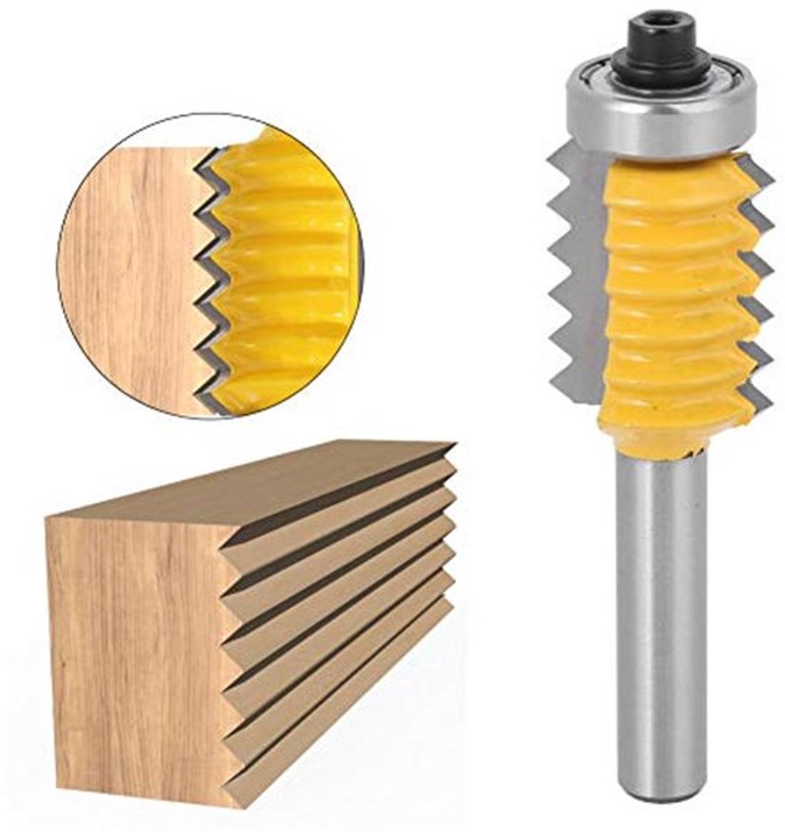 8 Shank Cutter - Line Wave Type Houtfrees - Carbid - Multi-Tooth