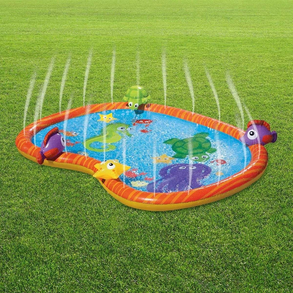Dailygoods - Dailygoody - Sproeikussen - Waterspeelmat - Opblaasbaar waterplezier - Buitenactiviteiten - Kinderspeelgoed - Tuinvermaak - Geschikt voor 14 maanden t...