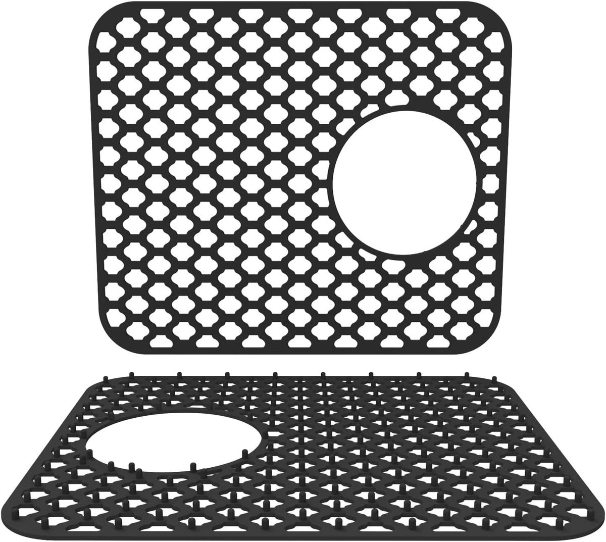 Gootsteenmat - zwart - 30 X 35 Cm - Keuken Accessoires - Gootsteen Beschermer - Spoelbakmat - Wasbak Matje - Afdruipmat - Aanrechtmatje - Onderzetters Siliconen - Siliconen - Anti Kras - Gootsteen Accessoires - Voor Spoelbak, Bestek En Glaswerk