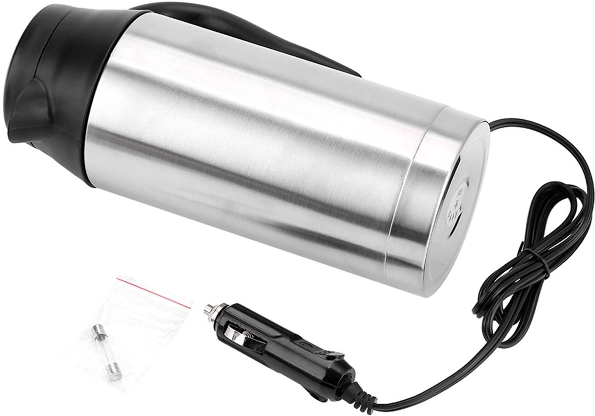 Dailygoody - Draagbare Elektrische Waterkoker - 750ml - 24V RVS Koffiekop - Voor Auto en Kamperen - Compact en Lichtgewicht - Ideaal voor Reizen