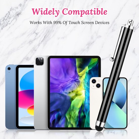 Dailygoods - Dailygoody - Stylus pen - Universele touchpen - 10 stuks - Gemengde kleuren - Voor smartphones en tablets - Zeer gevoelig - Perfect voor tekenen — afbeelding 2