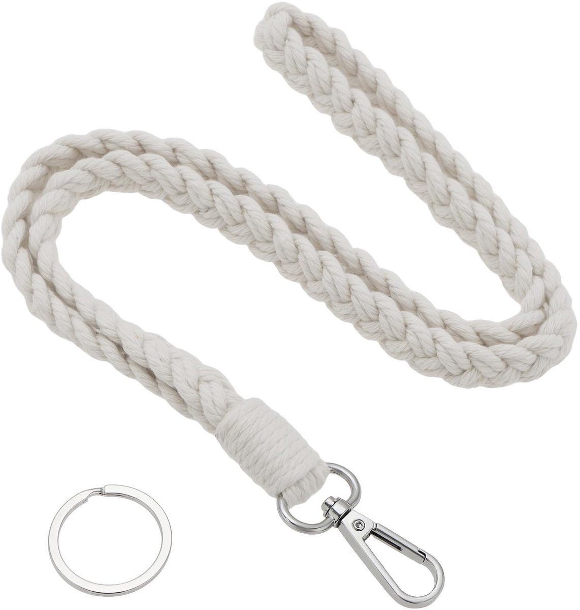 Dailygoods - Gevlochten Lanyard met Sleutelhanger voor ID en Sleutels
