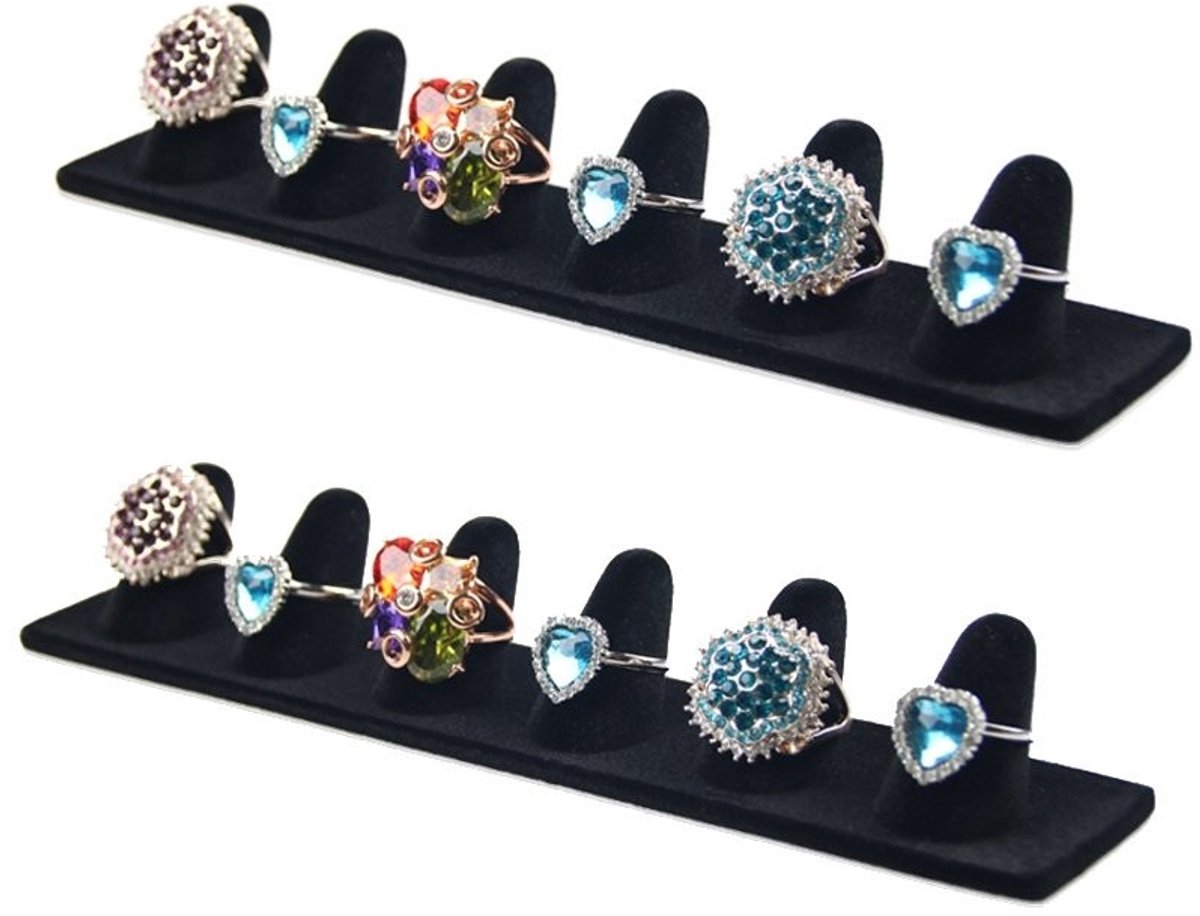 Dailygoods - Dailygoody - Zwarte Velvet Ring Display Organizer - Sieradenhouder voor Thuis & Winkel