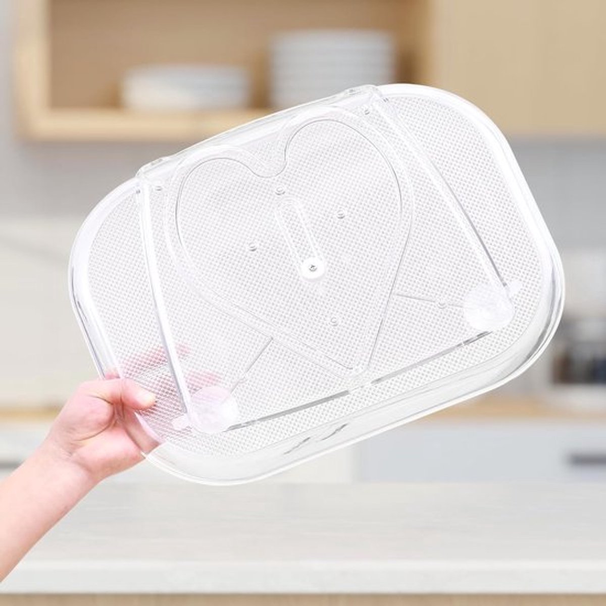 Lazy Susan Koelkastorganizer, draaiplateau, koelkast, 360 graden draaibaar, draaiplateau, organizer, transparant, antislip, draaiplateau voor keuken, kast, werkblad
