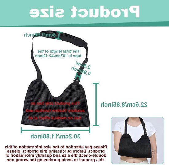 Mesh Schouder Sling voor Armimmobilisatie - Armloop voor Schouderblessures, Hand- en Elleboogondersteuning — afbeelding 5