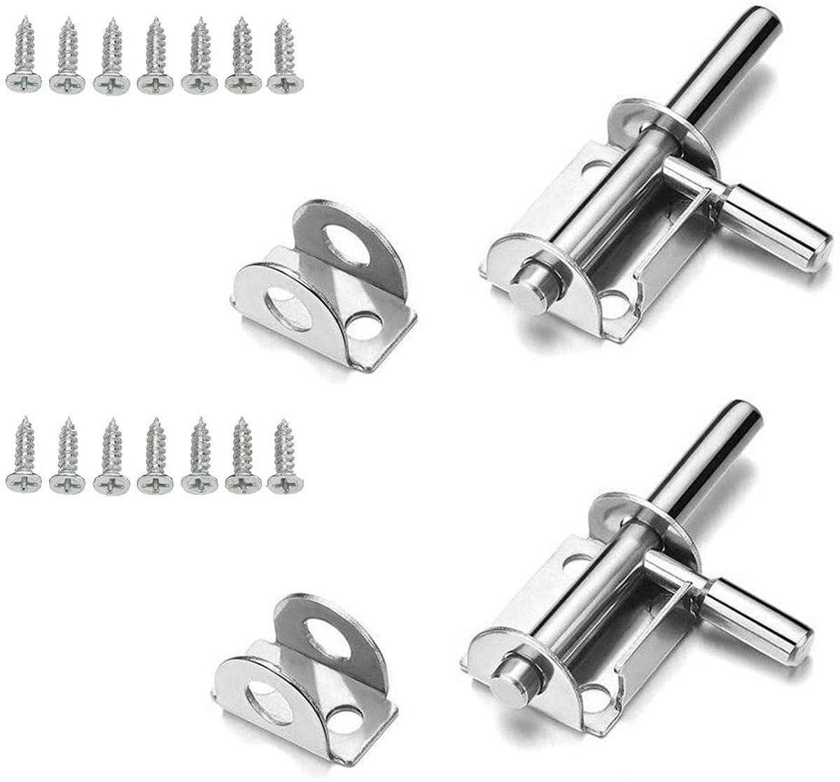 Dailygoods - Dailygoody - Deurbeugel - Latch - Duurzaam en Corrosiebestendig - 65mm - Veiligheidsbeslag - Ideaal voor Tuinhuisjes en Meubels - Inclusief Bevest...