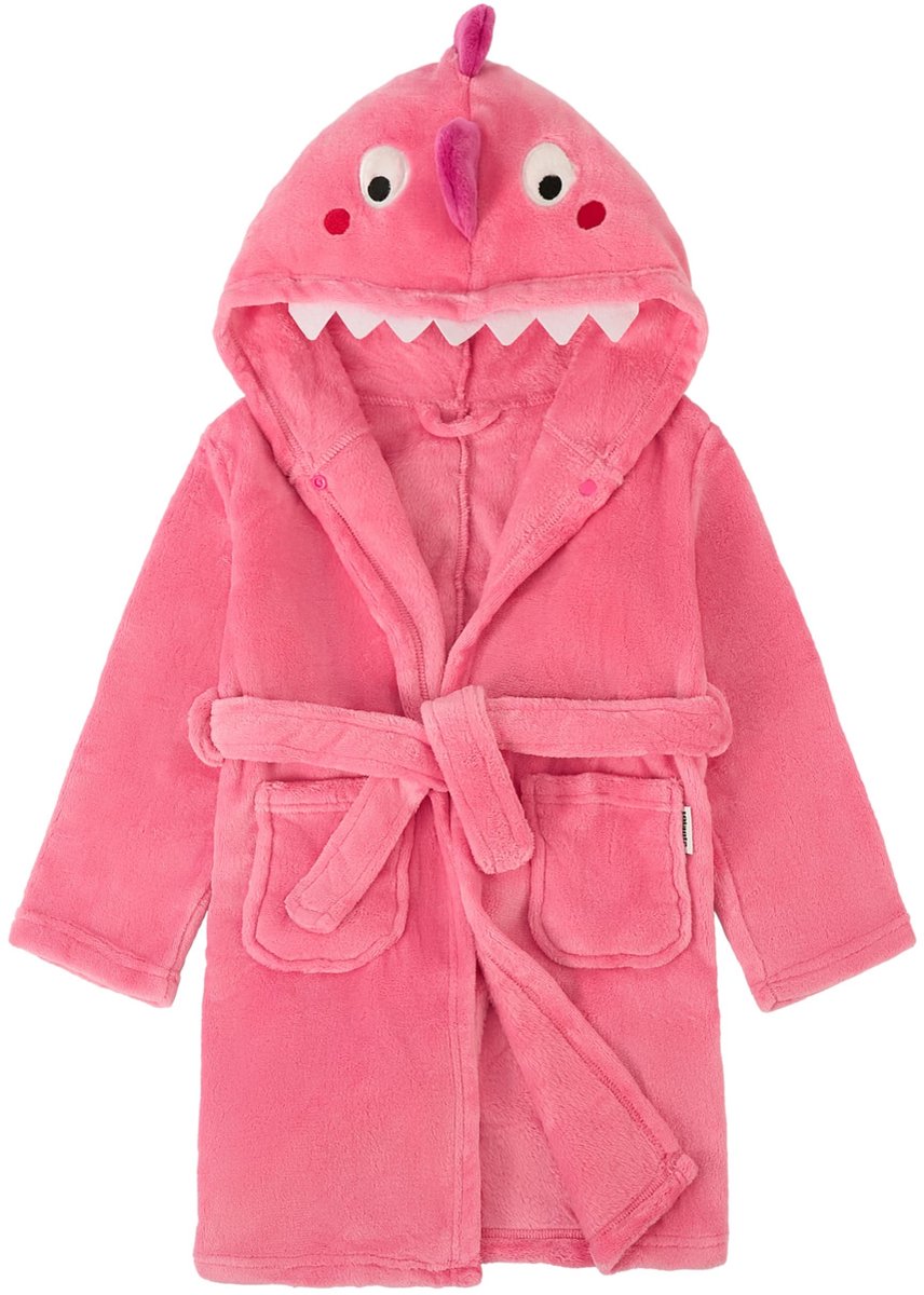 Dailygoods - Dailygoody - Badjas voor Kinderen - Fleece Kamerjas met Capuchon - Comfortabel en Warm - Geschikt voor Jongens en Meisjes - Dierenmotieven - Perfect v...