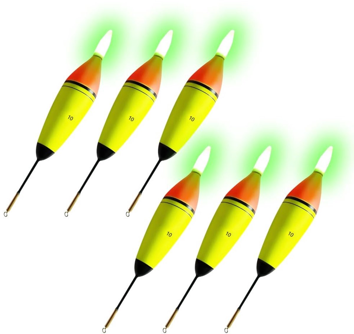 Dailygoods - Dailygoody - Verlichte Visdobbers - Nachtvissen - Hoge kwaliteit - Groen licht - Meerval rig drijvers - Geschikt voor zout en zoetwater vissen