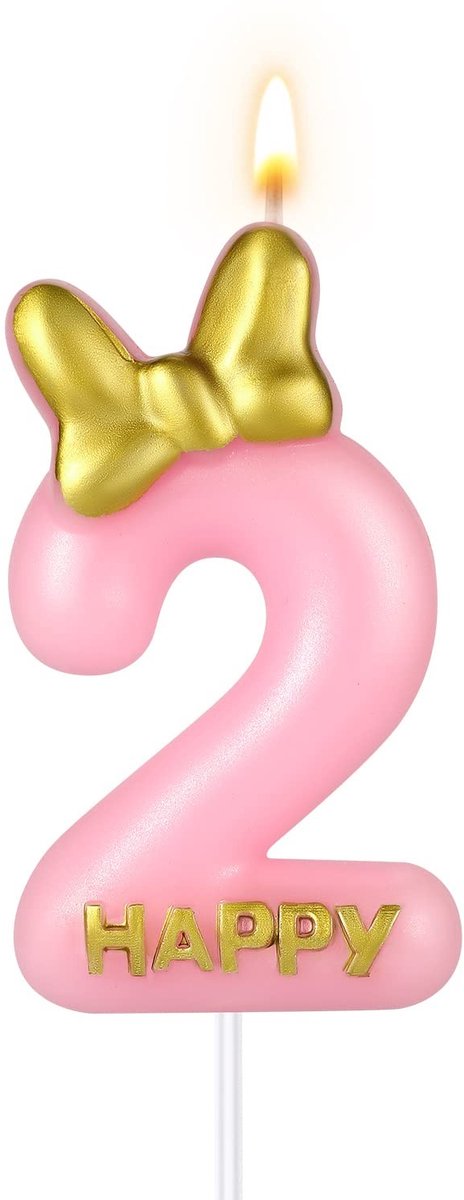 Dailygoods - Dailygoody - Verjaardagskaars - Cijferkaars - Schattig en feestelijk - Roze - Kaarsen voor meisjes - Perfect voor verjaardag en jubileum