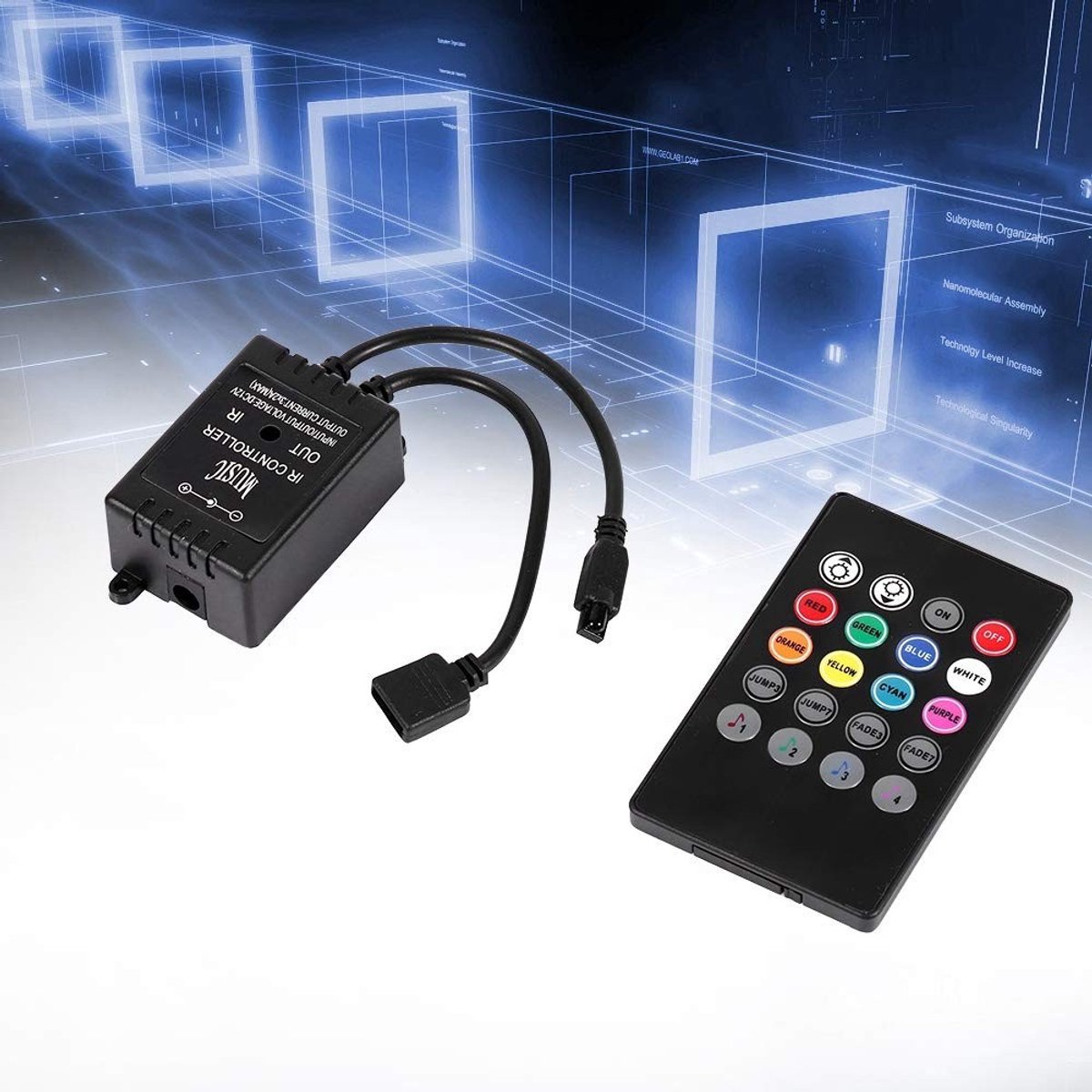 Dailygoods - Dailygoody - LED Music Controller - RGB Strip Lights - Draagbaar en veelzijdig - 20 toetsen - Infrarood muziekcontroller - Geschikt voor video ...