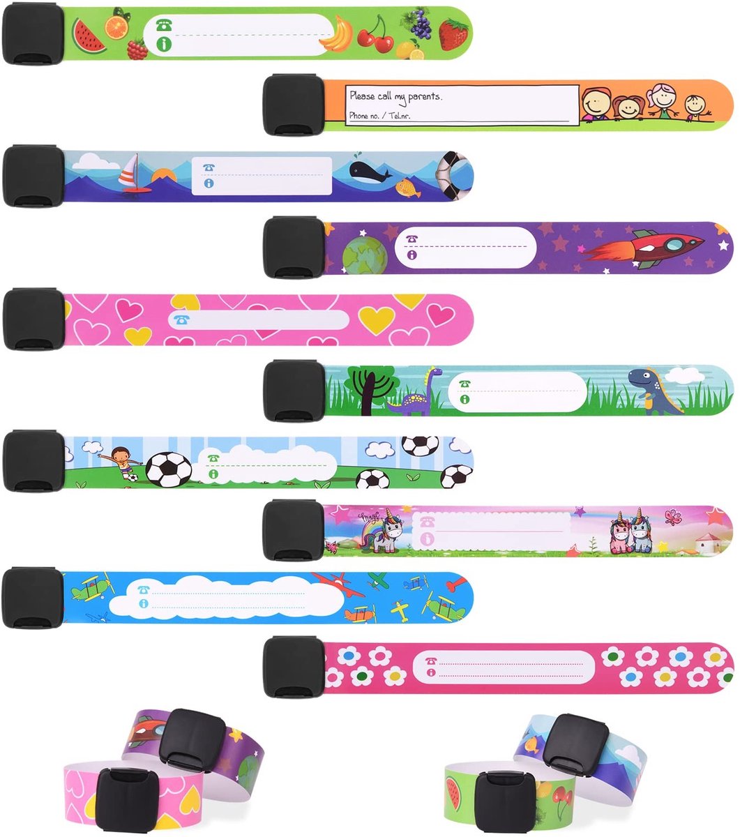Dailygoods - Dailygoody - Noodarmbanden - Veiligheidsarmbanden voor Kinderen - Waterdicht en Herbruikbaar - Anti-verlies - Armband - Geschikt voor Peuters en B..