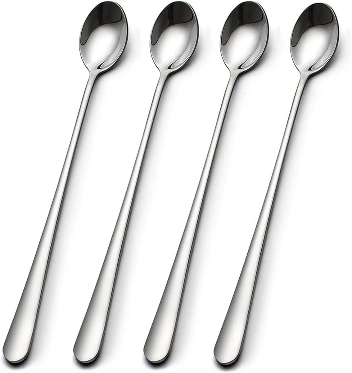 Set van 4 RVS Latte Lepels met Lange Handvatten voor Koffie, Espresso en Desserts - 23 cm