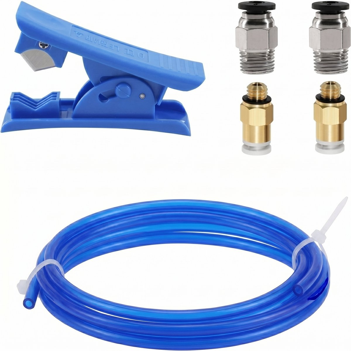 Bowden PTFE Buis - 1 meter - 1,75 mm filament - PC4-M10, PC4-M6 Fittingen en buizensnijder - voor Creality Ender 3 - OXILO