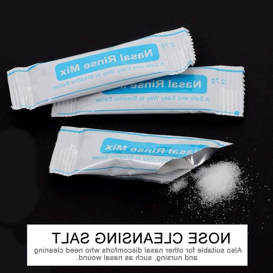 40 Stuks Neusspoeling Zout - Nasale Spoeling Zout voor Sinusverlichting en Allergieën - Versterk je Ademhaling met deze Witte Zoutpakketten voor Volwassenen en Kinderen — afbeelding 4