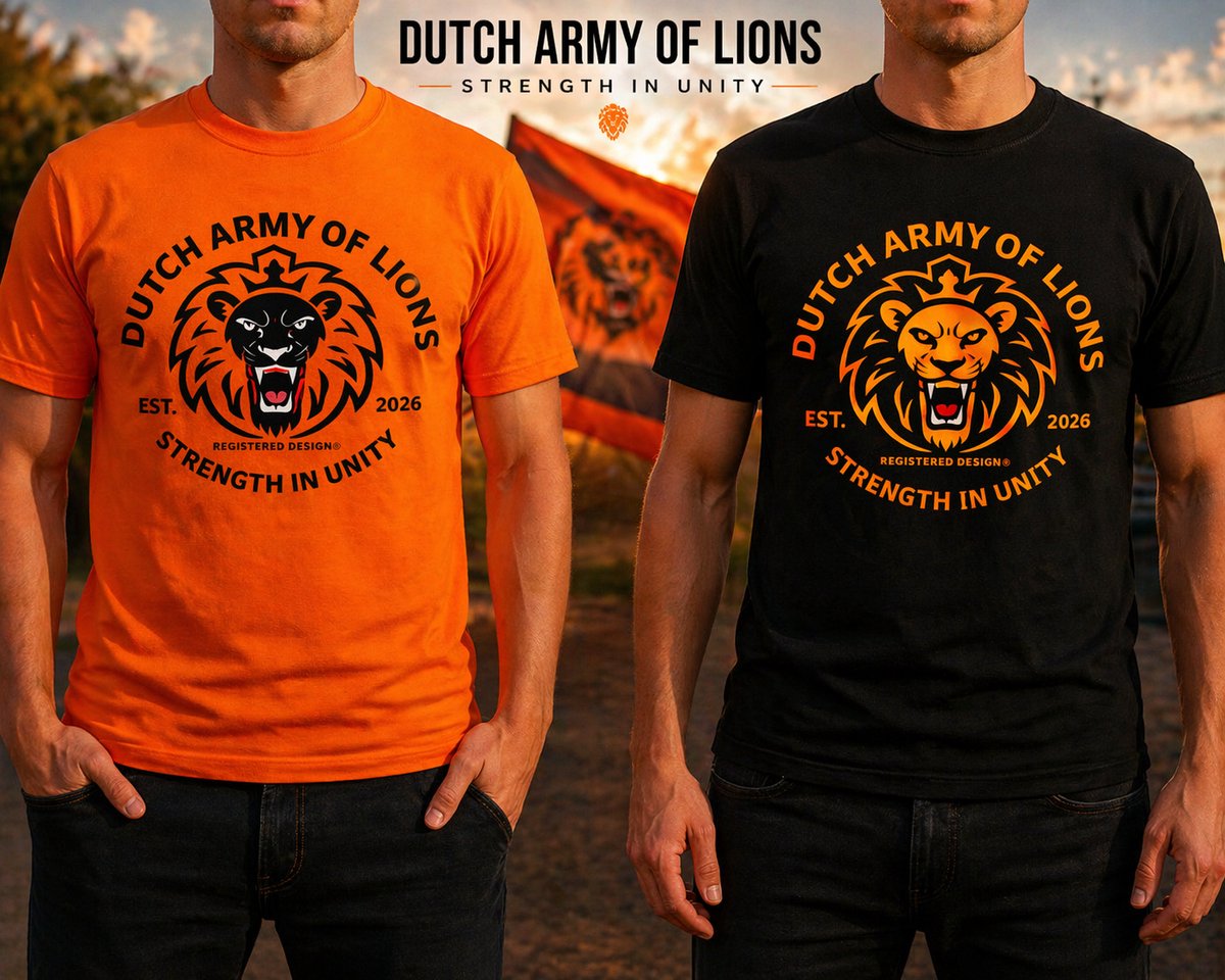 WK Voetbal 2026 T-shirt Zwart met oranje Leeuw Dutch Army of Lions Zwart Formule 1 Nederland supporters-T-shirt Nederlandse vlag T-shirt T-shirt oranje festivals Oranje Neonkleurige leeuw T-shirt Oranjelegioen Maat 4XL - XXXXL