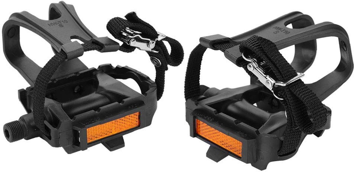 Dailygoods - Dailygoody - Pedalen met Riem - Mountainbike Pedalen - Duurzaam Nylon - Fietspedalen met Teenclips - Verbeterde Grip - Geschikt voor Racefietsen en Fi..