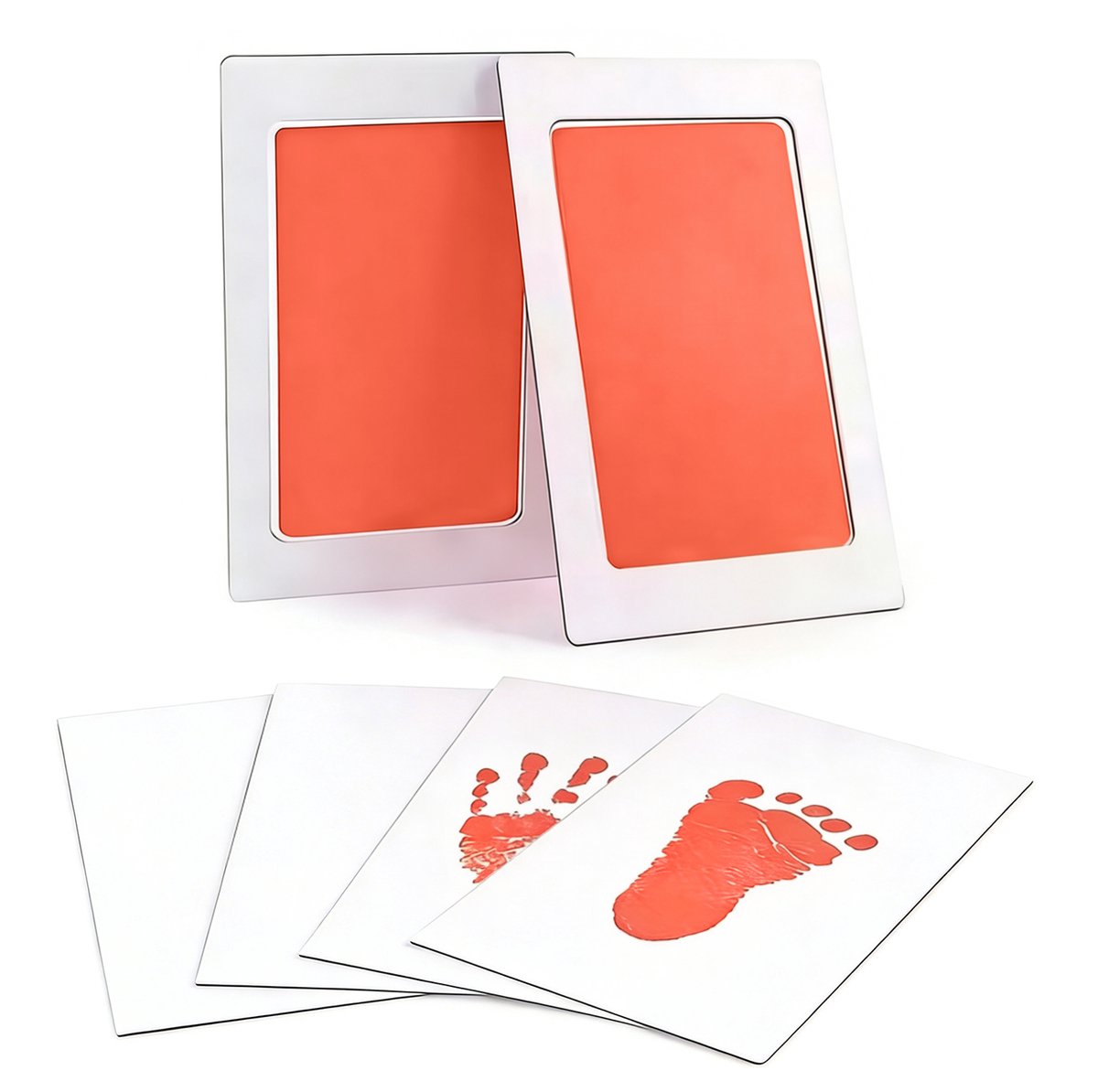 2 stuks Baby Handprint en Footprint Kit, Baby Handprint Inktpads met Clean-Touch, Inkless Print Kit Veilig Niet-giftig voor Baby Voeten en Handen, Pet Paw, Ritueel voor pasgeborenen, hand- en voetafdrukken van de baby, 6*9.5cm