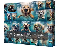 Hond Jigsaw Puzzel voor Volwassenen 1000 Stuk, Grappige Puppy Dier Jigsaw Puzzels, Leuke Cool Dwaze Puzzel met Onderwater Honden