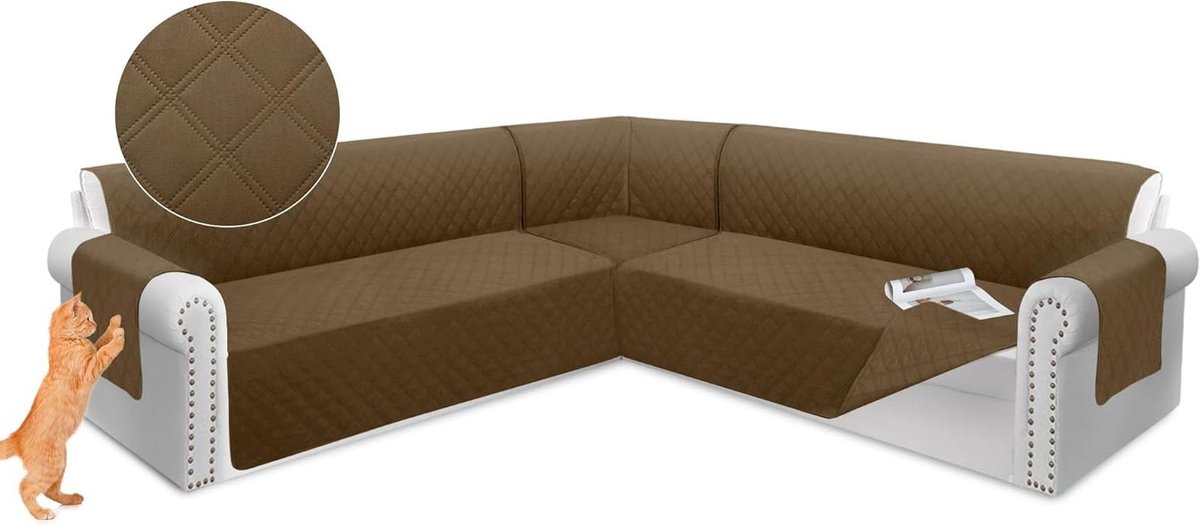 Sectionele Bankhoes - Modulaire Hoekhoes - Meubelbescherming - Drielaags Gewatteerd - XL 4