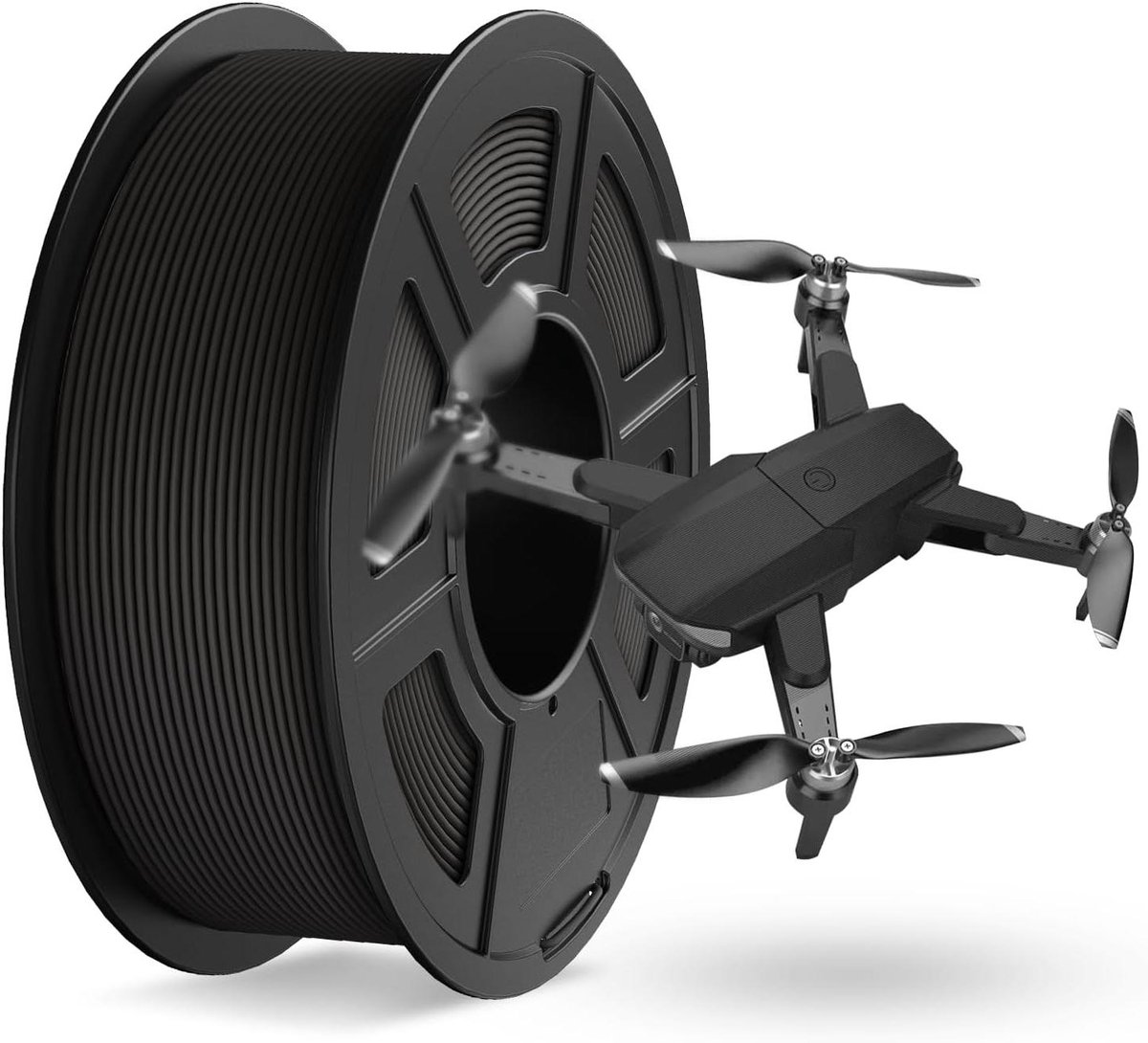 JAYO Rapid Matte PETG-filament 1,75 mm, High Speed 50-600mm/s 3D-printerfilament, dimensionale nauwkeurigheid +/- 0,02 mm voor de meeste FDM 3D-printers, 1,1 kg/spoel, mat zwart