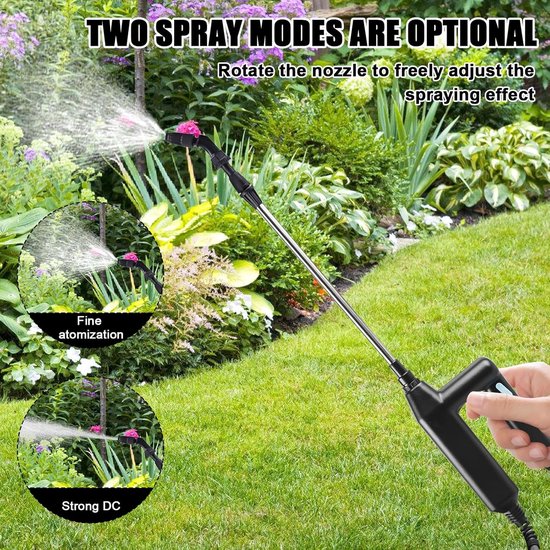 Elektrische Plantensproeier - 7.4 V - Elektrische Plantensproeier met 5 M Slang en 3 Sproeiers - Elektrische Druksproeier - USB-C Aanval - Tuinspuit, Drukspuit voor Tuin, Erf, Gazon, Onkruid van Merkloos	 — afbeelding 5