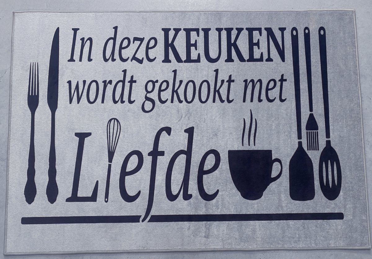 De Groen Home Vloerkleed 80x120cm - Knus Koken Collectie - Keukenloper - Halloper - Wasbaar Antislip Zacht Tapijt
