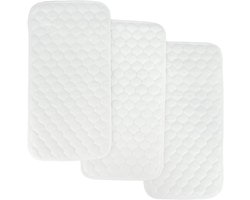 Bamboe Gewatteerde Dikkere Langere Waterdichte Aankleedkussen Liners voor Baby's 3 Count (Wit Kalebas Patroon) door BlueSnail